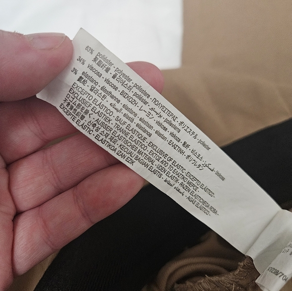 Womens High Rise Tan Zara Pants With Elastic! - Picture 4 of 8